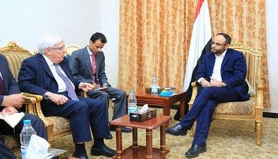 الرئيس المشاط يلتقي المبعوث الأممي إلى اليمن «مارتن غريفيث»